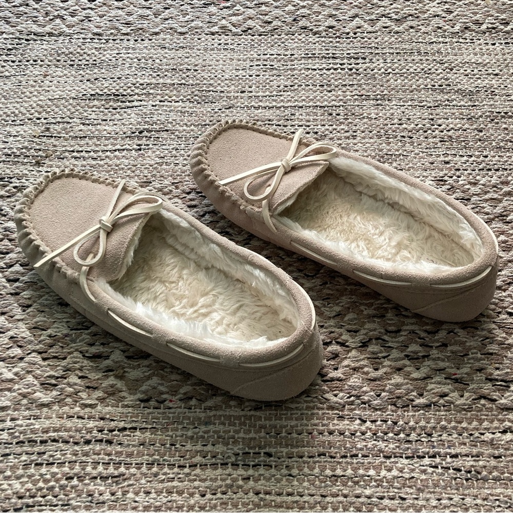 Genuine Suede Moccasin Leather Slippers
